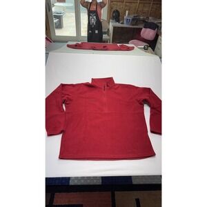 Columbia Red Fleece Pullover Half Zip Mens Large Unisex Outdoor Sweater